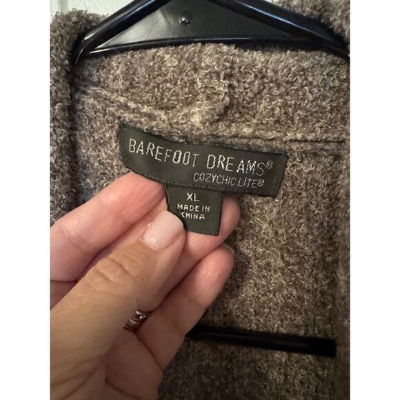 BAREFOOT DREAMS Taupe Driftwood Cozychic Lite Santa Monica Cardigan XL - Picture 6 of 6